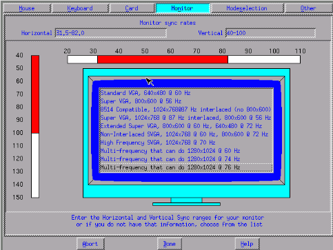 Monitor-Frenquenzangabe