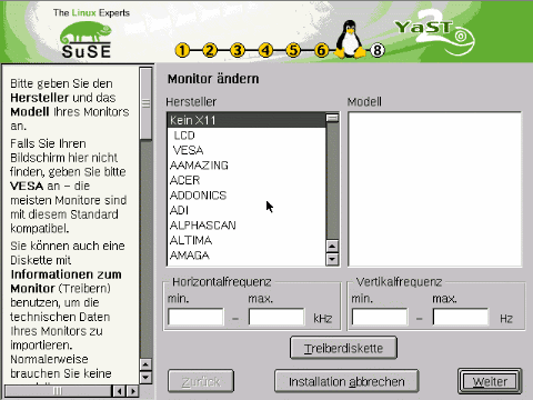 Monitorauswahl